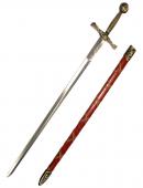 Epée excalibur + fourreau simili cuir rouge