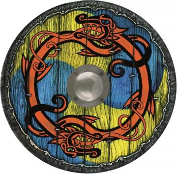 Bouclier rond viking avec bosse en métal