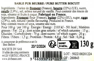 Sablés pur beurre Nantes 130 g