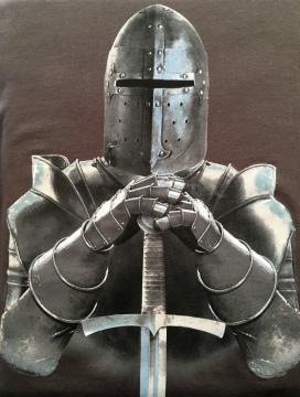 T-Shirt gris chevalier en armure