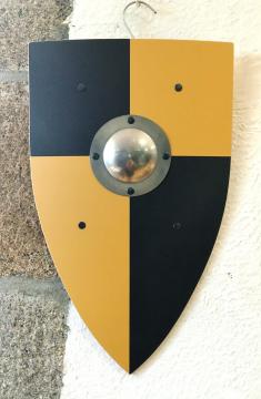 Bouclier normand noir/jaune 30 x 50 cm